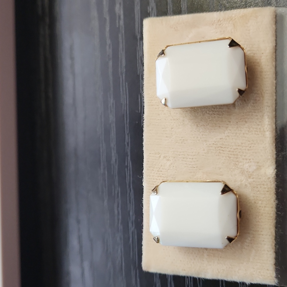 White Pierced Earrings